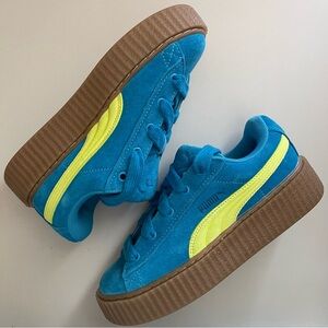 ✨NEW Rihanna Fenty x Puma | Blue Surf Creeper Phatty Suede Platform Sneakers